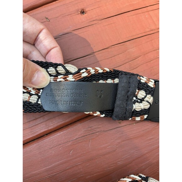 Dorothee Schumacher Black Cream Brown Braided Wide Belt Stretch | Made In Italy - Picture 3 of 5